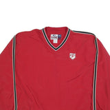 GAME Mens Red V-Neck Pullover Sweatshirt 2XL Lightweight Retro Style