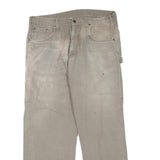 CARHARTT Mens Cotton Blend Beige Regular Fit Straight Leg Trousers W38 L32