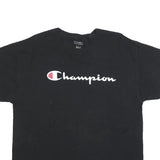 CHAMPION Mens Black L Short Sleeve Crew Neck Logo Cotton Blend T-Shirt