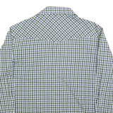 WRANGLER Mens Green & Blue Check Shirt L Western Casual Buttoned Long Sleeve