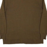 Mens Brown Wool Blend Button Jacket L Knit Panelled Plain Long Sleeve Casual