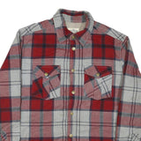 DISTILLERY Mens Red & Grey Check Shirt L Cotton Blend Long Sleeve Button Shirt