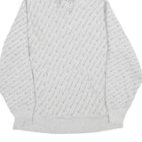 CHAMPION REVERSE WEAVE Mens Grey All Over Logo Print Pullover Hoodie XL