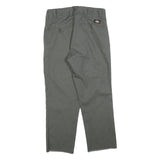 DICKIES Womens Cotton Blend Grey Regular Straight Trousers W29 L26 Workwear