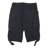 DECREE Womens Black Cargo Cotton Blend Shorts M W30 Utility Casual Summer
