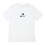 ADIDAS Mens White Graphic Logo T-Shirt S Short Sleeve Crew Neck Casual