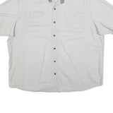 WRANGLER Mens White Relaxed Fit 2XL Cotton Blend Short Sleeve Shirt Casual