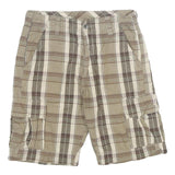 LEVI'S Mens Cotton Beige Plaid Casual Cargo Shorts S W30