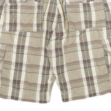 LEVI'S Mens Cotton Beige Plaid Casual Cargo Shorts S W30