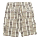 LEVI'S Mens Cotton Beige Plaid Casual Cargo Shorts S W30