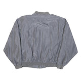Mens Grey Plain Zip Bomber Jacket M Polyester Blend Classic Fit Casual Outerwear