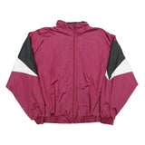 J. BLAIR Womens Burgundy & Black Zip Jacket XL Nylon Colourblock Lightweight