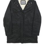 LEVI'S Womens Black Faux Fur Hooded Jacket S Polyester Blend Zip Winter Coat