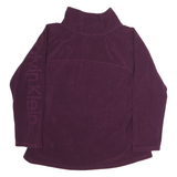 CALVIN KLEIN Womens Purple Plain Pullover Jumper Crew Neck Basic Knit L Casual