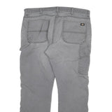DICKIES Mens Cotton Blend Grey Regular Straight Trousers W38 L32 Workwear Zip
