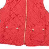 ST JOHNS BAY Womens Red Quilted Zip Jacket L Polyester Blend Casual Outerwear