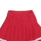 Womens Red White Stripe Pleated Mini Skirt Polyester Blend XS Cheerleader Style