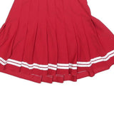 Womens Red White Stripe Pleated Mini Skirt Polyester Blend XS Cheerleader Style