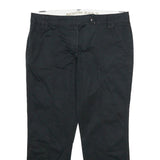 NORTH SAILS Womens Cotton Blend Black Regular Fit Straight Leg Trousers W32 L24