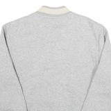 ADIDAS Mens Grey & Cream Cotton Blend Varsity Jacket S Button Closure Casual