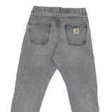 CARHARTT Mens Jeans Grey Regular Straight Denim Medium W30 L28 Casual Zip