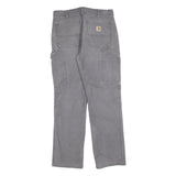 CARHARTT Mens Cotton Blend Grey Relaxed Straight Trousers W32 L32 Workwear