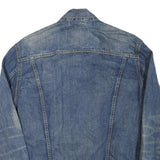LEVI'S Mens Blue Denim Jacket M Cotton Blend Button Closure Classic Fit Plain