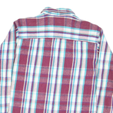 DEKOTA Mens Maroon Blue Check Shirt L Cotton Blend Flannel Casual