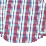 DEKOTA Mens Maroon Blue Check Shirt L Cotton Blend Flannel Casual