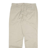 CARHARTT Mens Cotton Blend Beige Relaxed Straight Trousers W36 L34 Durable