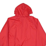 CHARLES RIVER Mens Red Nylon Hooded Jacket L Plain Water Resistant Zip