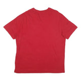 NAUTICA Mens Red Crew Neck T-Shirt L Cotton Blend Short Sleeve Logo Embroidered
