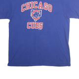MAJESTIC Mens Blue Chicago Cubs Graphic T-Shirt L Short Sleeve Crew Neck Sports