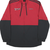 ADIDAS Mens Red & Black Zip Up Hooded Polyester Blend Jacket M Sportswear