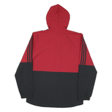 ADIDAS Mens Red & Black Zip Up Hooded Polyester Blend Jacket M Sportswear