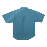 TIMBER TRAIL Mens Blue Shirt L Short Sleeve Cotton Casual Pocket Button