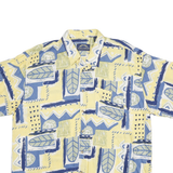 LAURENT DOBERNAIS Mens Yellow & Blue Abstract Print Shirt 2XL Viscose Comfort