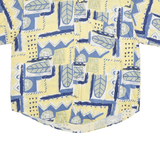 LAURENT DOBERNAIS Mens Yellow & Blue Abstract Print Shirt 2XL Viscose Comfort