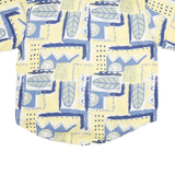 LAURENT DOBERNAIS Mens Yellow & Blue Abstract Print Shirt 2XL Viscose Comfort
