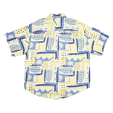 LAURENT DOBERNAIS Mens Yellow & Blue Abstract Print Shirt 2XL Viscose Comfort