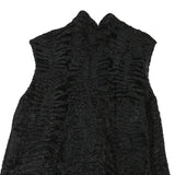 Womens Black Faux Fur Sleeveless Jacket M Polyester Blend Plush Warm Soft