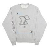 CHAMPION Mens Grey Crew Neck M REVXP Graphic Sweatshirt Cotton Blend Pullover