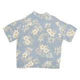 HALFMOON BAY Mens Blue Floral Cotton Blend Shirt L Casual Hawaiian Style Summer