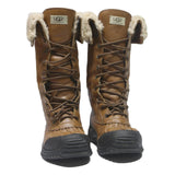 UGG Adirondack III Womens Lace-Up Boots Brown Leather UK 7.5 Warm Winter Grip