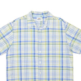 LEVI'S Mens Blue Green Shirt L Cotton Blend Short Sleeve Plaid Summer Casual