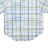 LEVI'S Mens Blue Green Shirt L Cotton Blend Short Sleeve Plaid Summer Casual