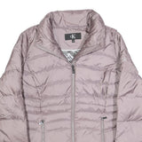 CALVIN KLEIN Womens Grey Pink Puffer Jacket S Polyester Zip Lightweight Warm