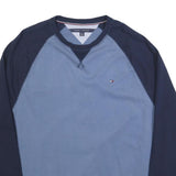 TOMMY HILFIGER Mens Blue & Navy Crew Neck 2XL Cotton Blend Sweatshirt Casual