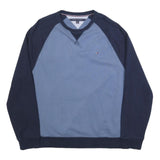 TOMMY HILFIGER Mens Blue & Navy Crew Neck 2XL Cotton Blend Sweatshirt Casual