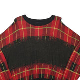 TOMMY HILFIGER Womens Red & Black Patterned Jumper Crew Neck Basic Knit L